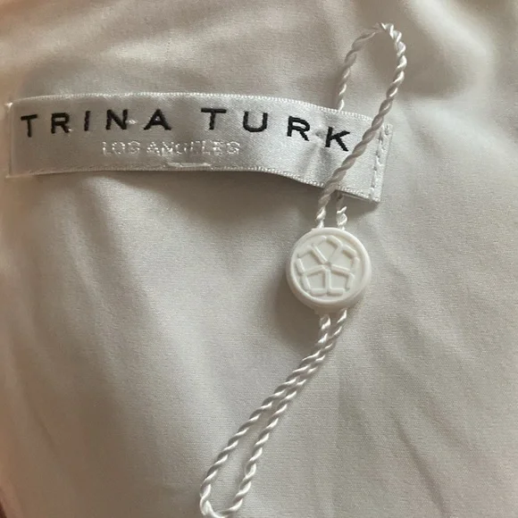 Trina Turk dress white with pink and red pipping - Picture 10 of 13